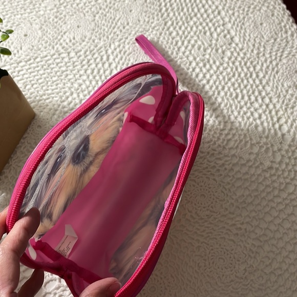 Yorkie wearing sparkle glasses make up bag NEW - Picture 5 of 5